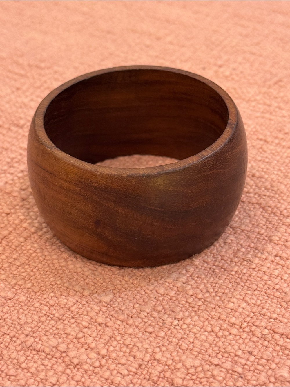 Wide Wooden Bangle Bracelet in Warm Brown